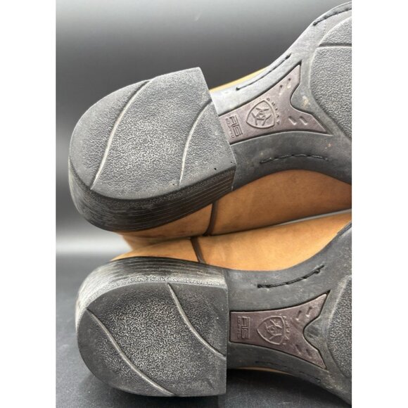 Ariat Western Cowboy Boots Mens 10D Heritage Stockman Distressed Brown Work GUC - Picture 14 of 16